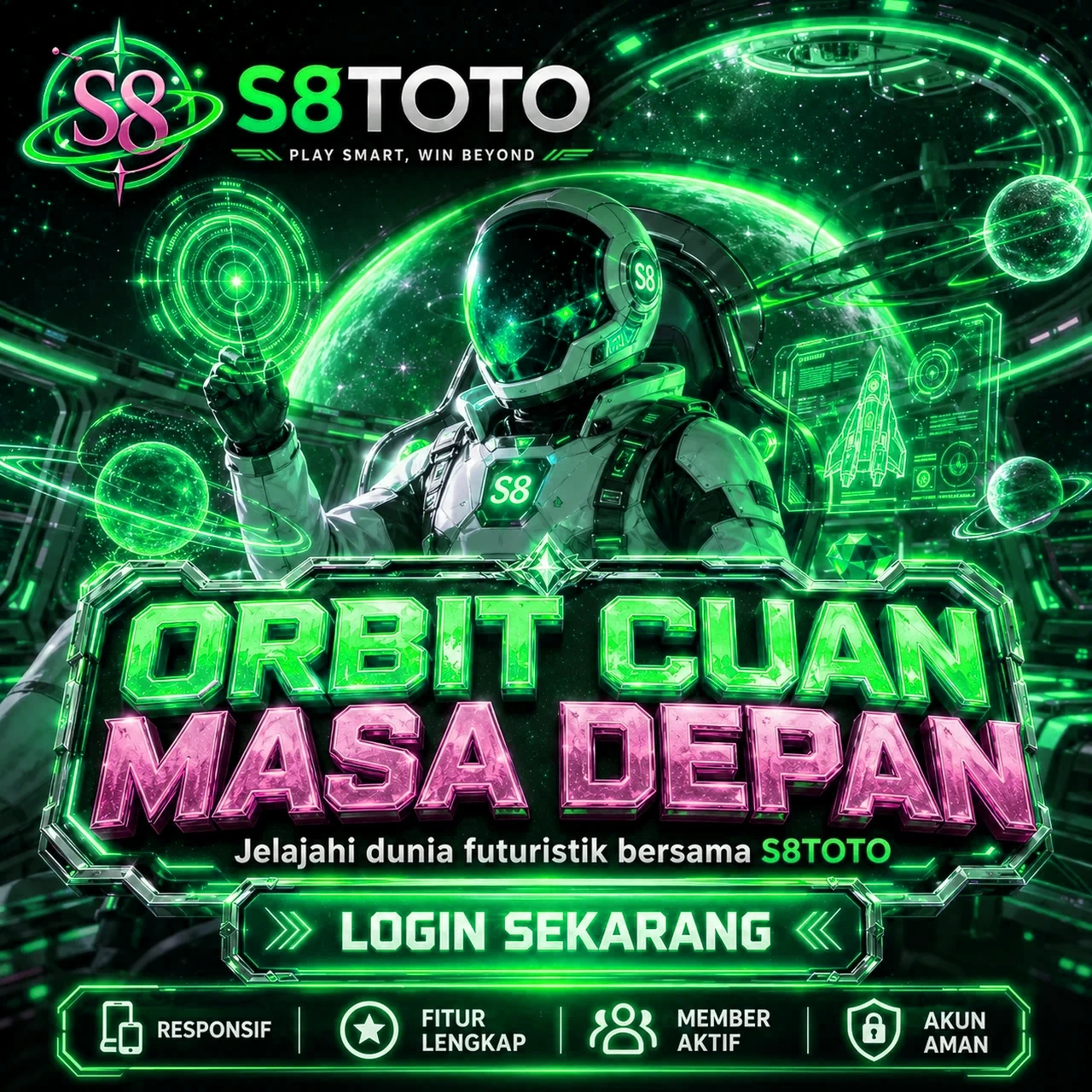 Banner S8TOTO slot gacor online dengan info RTP dan wap s8toto